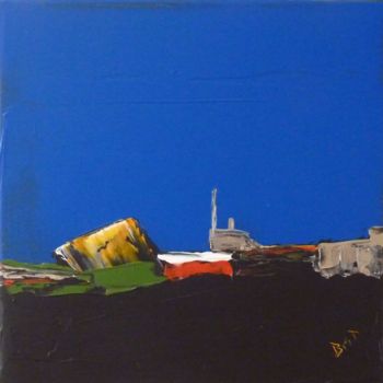 Pittura intitolato "carré bleu 6" da Brigitte Bibard-Guillon, Opera d'arte originale, Acrilico