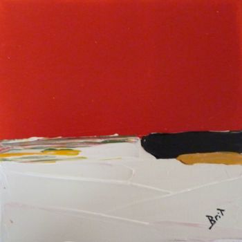 Malarstwo zatytułowany „carré rouge 2” autorstwa Brigitte Bibard-Guillon, Oryginalna praca, Akryl
