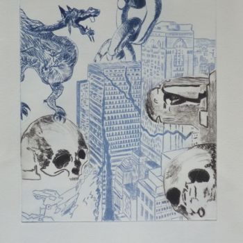 "Composition (vanité)" başlıklı Baskıresim Brigitte Bibard-Guillon tarafından, Orijinal sanat, Gravür Diğer sert panel üzeri…