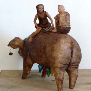 雕塑 标题为“Pig Mama” 由Bibi Blanchet, 原创艺术品, 兵马俑