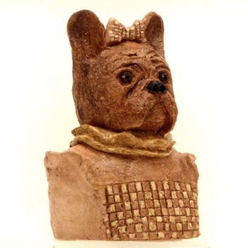 Sculpture titled "chienne-prof.jpg" by Bibi Blanchet, Original Artwork, Terra cotta