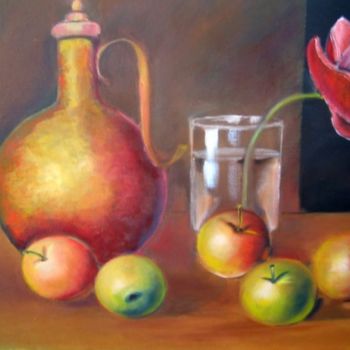 Pintura intitulada "fruits" por B Arfaoui, Obras de arte originais, Óleo