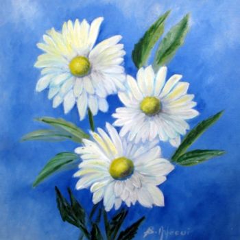 Painting titled "marguerites" by B Arfaoui, Original Artwork, Other