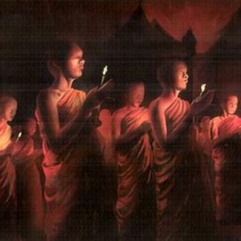 Pintura intitulada "hope in the dark" por Bidyutjyoti Baruah, Obras de arte originais