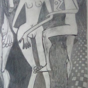 Desenho intitulada "Sem titulo" por Salato Licenço, Obras de arte originais, Lápis
