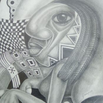 Desenho intitulada "Ginga menina" por Salato Licenço, Obras de arte originais, Lápis