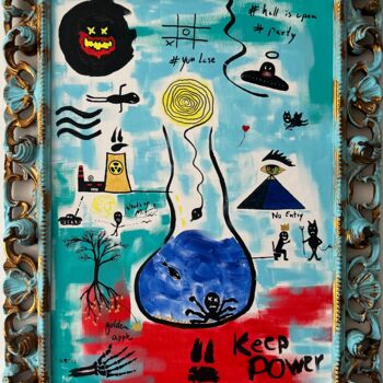 Painting titled "Keep power" by Biggivinci, Original Artwork, Acrylic Mounted on Other rigid panel