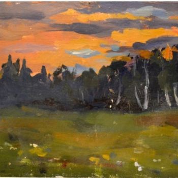 Painting titled "Sunset" by Nataliya Novozhilova, Original Artwork, Oil