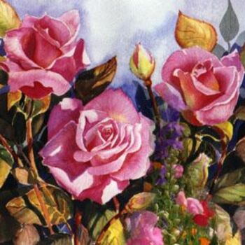 Digital Arts titled "Les roses matinales" by Jade Minh Nguyen, Original Artwork