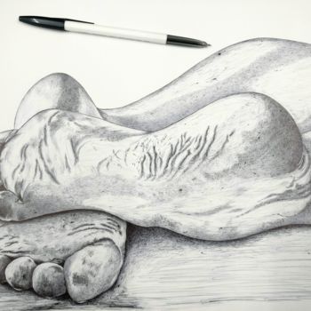 Drawing titled "Desire" by Biju Puthiyapurail, Original Artwork, Ballpoint pen