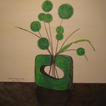 Ζωγραφική με τίτλο "green flower" από Elsbeth Regenbrecht, Αυθεντικά έργα τέχνης
