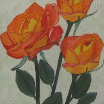 Malerei mit dem Titel "Rosen" von Elsbeth Regenbrecht, Original-Kunstwerk