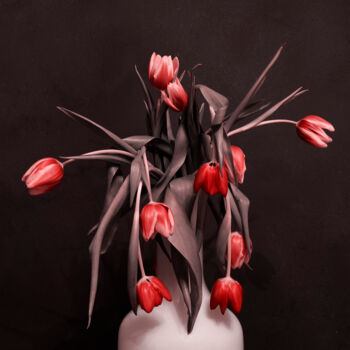 Фотография под названием "Red Flowers in a Va…" - Bilge Paksoylu, Подлинное произведение искусства, Цифровая фотография