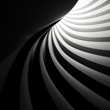 Digital Arts titled "Black and White Geo…" by Bilge Paksoylu, Original Artwork, AI generated image