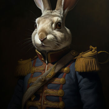 Digital Arts titled "Animal in Suit 7" by Bilge Paksoylu, Original Artwork, AI generated image