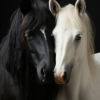 Arts numériques intitulée "Horses" par Bilge Paksoylu, Œuvre d'art originale, Image générée par l'IA