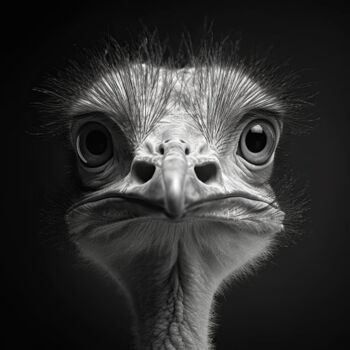 Цифровое искусство под названием "Ostrich 1" - Bilge Paksoylu, Подлинное произведение искусства, Изображение, сгенерированно…