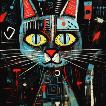 Digital Arts titled "Cat 1" by Bilge Paksoylu, Original Artwork, AI generated image