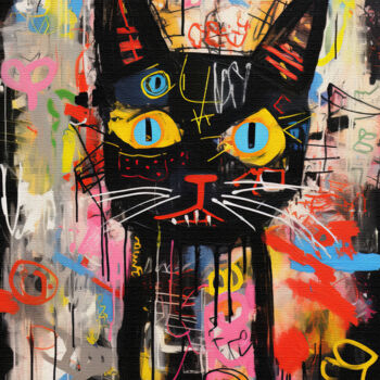 Digital Arts titled "Cat 3" by Bilge Paksoylu, Original Artwork, AI generated image