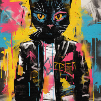 Arts numériques intitulée "Cat 4" par Bilge Paksoylu, Œuvre d'art originale, Image générée par l'IA