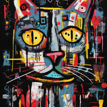 Цифровое искусство под названием "Cat 6" - Bilge Paksoylu, Подлинное произведение искусства, Изображение, сгенерированное ИИ