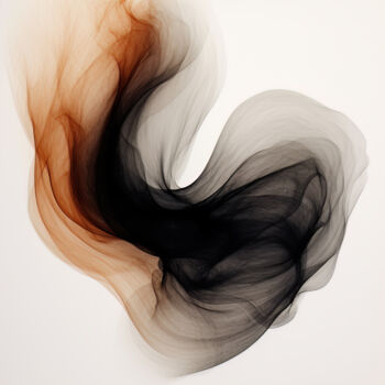 Digitale Kunst getiteld "Black and Brown Abs…" door Bilge Paksoylu, Origineel Kunstwerk, AI gegenereerde afbeelding