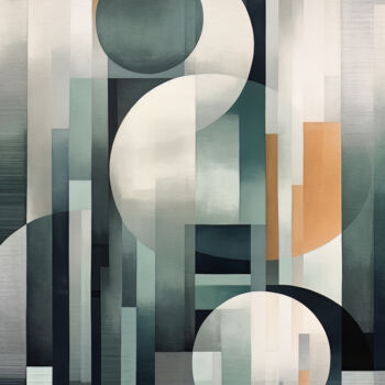 Arts numériques intitulée "Geometric Abstract…" par Bilge Paksoylu, Œuvre d'art originale, Image générée par l'IA