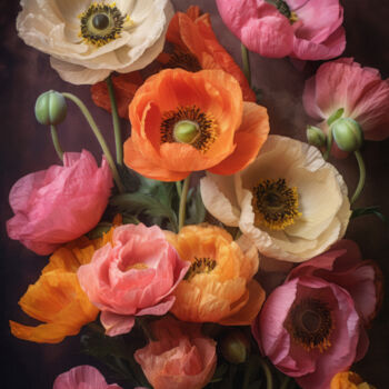 Grafika cyfrowa / sztuka generowana cyfrowo zatytułowany „Poppies 11” autorstwa Bilge Paksoylu, Oryginalna praca, Obraz gene…