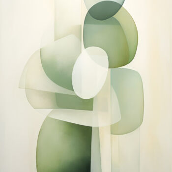 Arts numériques intitulée "Green Beige Texture…" par Bilge Paksoylu, Œuvre d'art originale, Image générée par l'IA