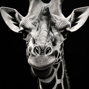 Digital Arts titled "Wild Animal Giraffe" by Bilge Paksoylu, Original Artwork, AI generated image