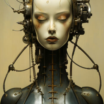 Arts numériques intitulée "Robot Human 1" par Bilge Paksoylu, Œuvre d'art originale, Image générée par l'IA