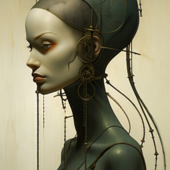Digital Arts titled "Robotic Girl 3" by Bilge Paksoylu, Original Artwork, AI generated image