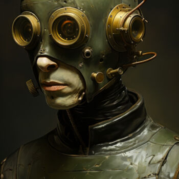 Digital Arts titled "Robotic Man 1" by Bilge Paksoylu, Original Artwork, AI generated image