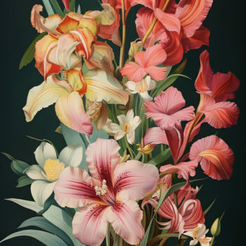 Digitale Kunst mit dem Titel "Flower Bouquet 2" von Bilge Paksoylu, Original-Kunstwerk, KI-generiertes Bild