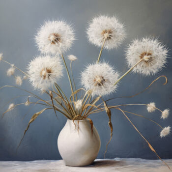 Digital Arts titled "White Flowers" by Bilge Paksoylu, Original Artwork, AI generated image