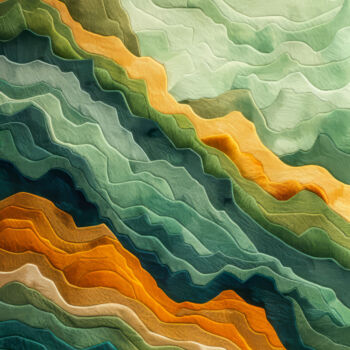 "Geometric Landscape…" başlıklı Dijital Sanat Bilge Paksoylu tarafından, Orijinal sanat, AI tarafından oluşturulan görüntü