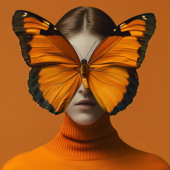 "Butterfly on face" başlıklı Dijital Sanat Bilge Paksoylu tarafından, Orijinal sanat, AI tarafından oluşturulan görüntü