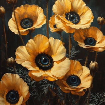 Digital Arts titled "Eye Flowers 2" by Bilge Paksoylu, Original Artwork, AI generated image