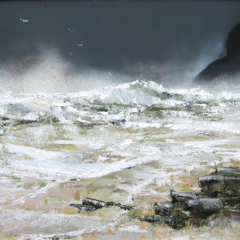 Картина под названием "'Heavy Seas'" - Bill Mcarthur, Подлинное произведение искусства, Масло Установлен на Деревянная рама…