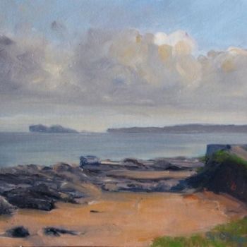 Schilderij getiteld "Portmarnock Coast" door Bill O'Brien, Origineel Kunstwerk, Olie