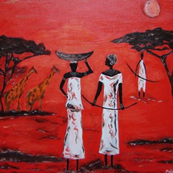 Painting titled "Trésor rouge" by Majuly, Original Artwork