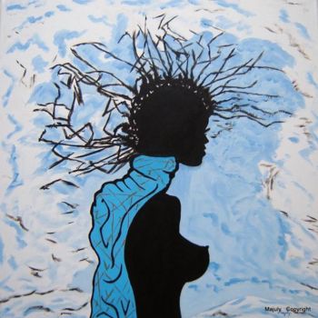 Painting titled "Kénya bleu" by Majuly, Original Artwork