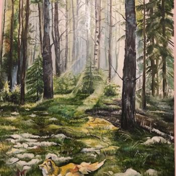 Pintura intitulada "Весенний лес" por Liliia Bilyk, Obras de arte originais