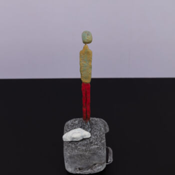 Sculpture intitulée "THE SAD WHITE CLOUD" par Bin Xu, Œuvre d'art originale, Argile