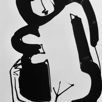 Malerei mit dem Titel "figure #1" von Ellie Ali, Original-Kunstwerk, Tinte