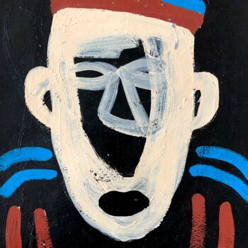 Malerei mit dem Titel "Abstract face" von Ellie Ali, Original-Kunstwerk, Acryl