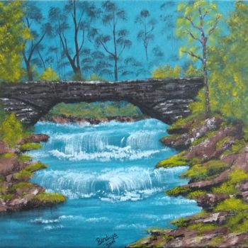 Картина под названием "Bridge of positive…" - Bindiya Goyal, Подлинное произведение искусства, Акрил