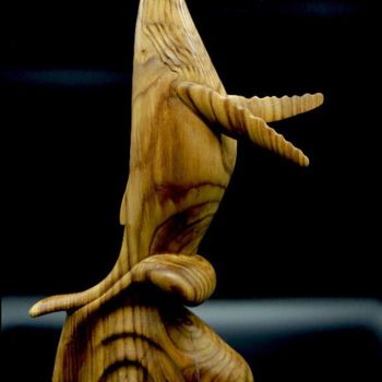 Скульптура под названием "baleine" - Sabine Canton, Подлинное произведение искусства, Дерево