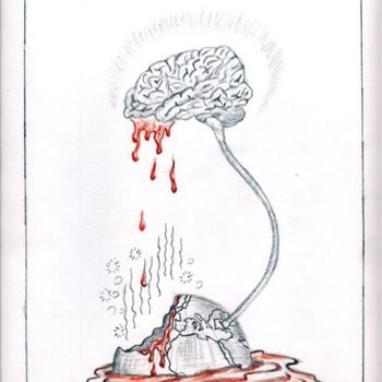 Tekening getiteld "Le cerveau scorpion" door Bio7, Origineel Kunstwerk