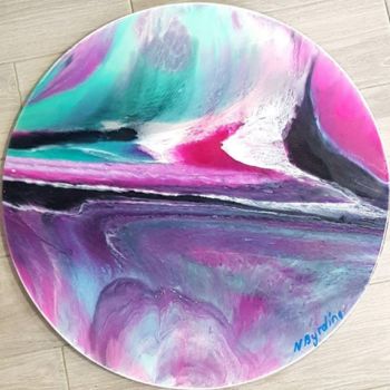 Painting titled "Закат на море" by Natalia Byrdina, Original Artwork, Resin